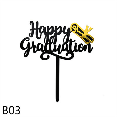 3/6 τμχ Happy Graduation Cake Topper Gold Ακρυλικό Διακόσμηση τούρτας για Congratulation Grad Party Graduation Gift Decorations 2022