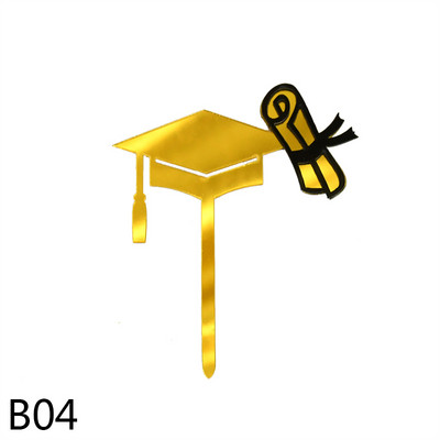 3/6 τμχ Happy Graduation Cake Topper Gold Ακρυλικό Διακόσμηση τούρτας για Congratulation Grad Party Graduation Gift Decorations 2022
