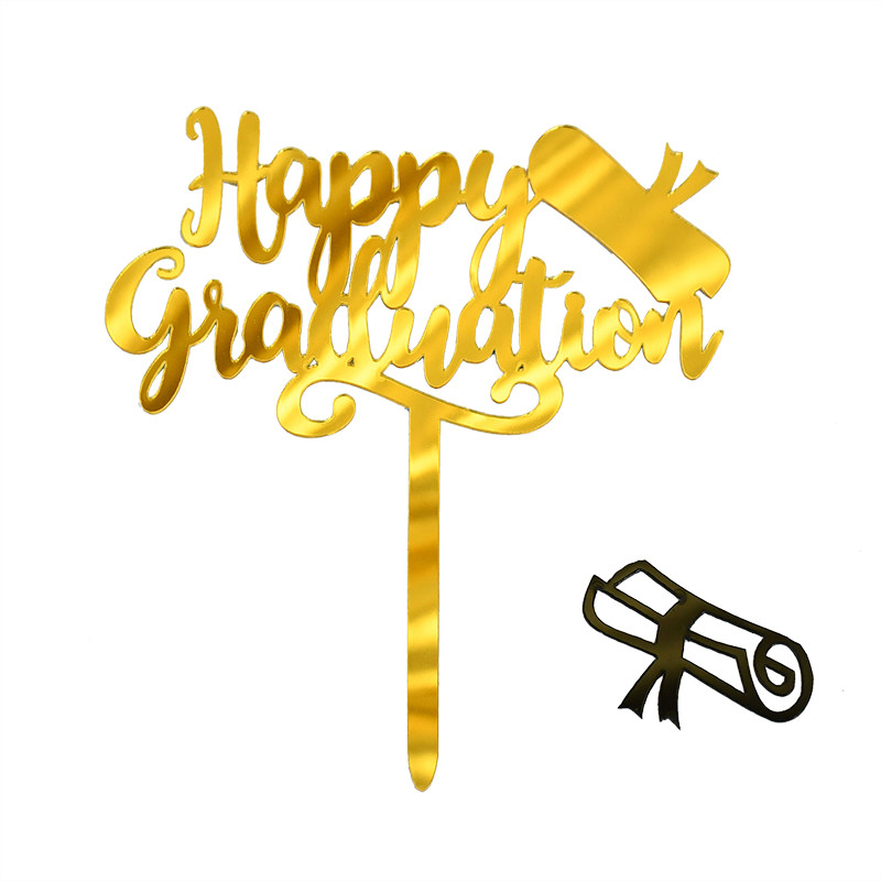 3/6 τμχ Happy Graduation Cake Topper Gold Ακρυλικό Διακόσμηση τούρτας για Congratulation Grad Party Graduation Gift Decorations 2022