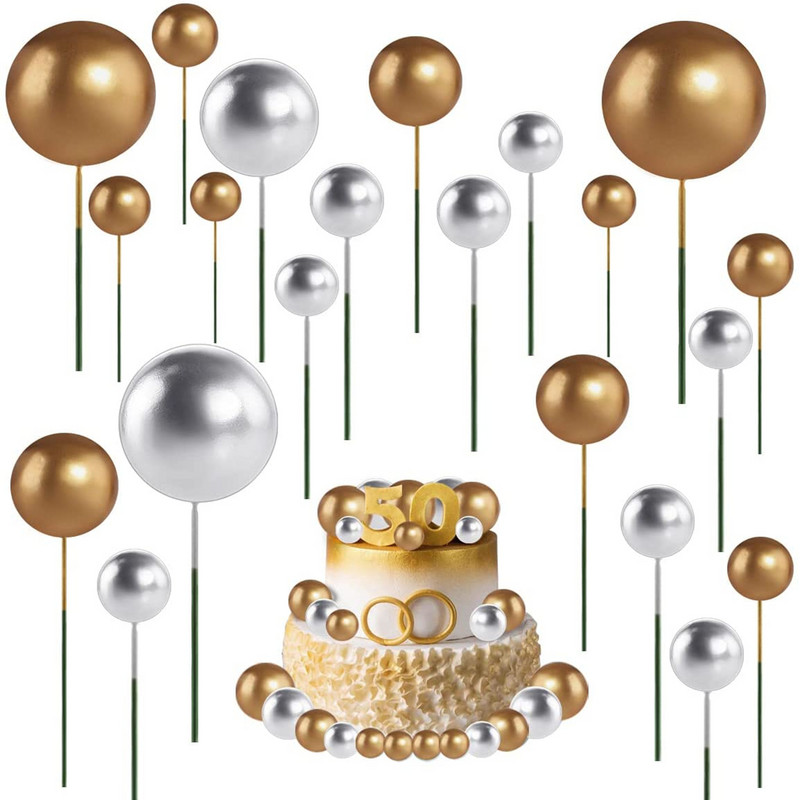 20 τεμ/παρτίδα 2-4 εκ. Μπαλάκι για τούρτα Τοπέρ Diy Cake Decor Cupcake Σημαίες κάρτας για Baby Shower Birthday Cake Toppers