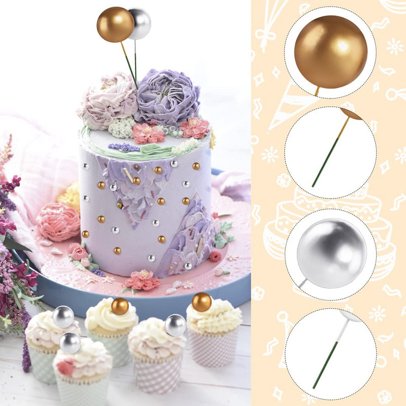 20 τεμ/παρτίδα 2-4 εκ. Μπαλάκι για τούρτα Τοπέρ Diy Cake Decor Cupcake Σημαίες κάρτας για Baby Shower Birthday Cake Toppers