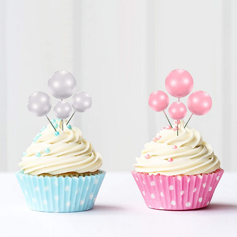 20 τεμ/παρτίδα 2-4 εκ. Μπαλάκι για τούρτα Τοπέρ Diy Cake Decor Cupcake Σημαίες κάρτας για Baby Shower Birthday Cake Toppers