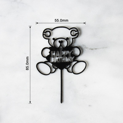 PAKEND 10 TK Mini palju õnne sünnipäevaks akrüülist tordikattega sünnipäevatordikaunistus 4 värvivalikut