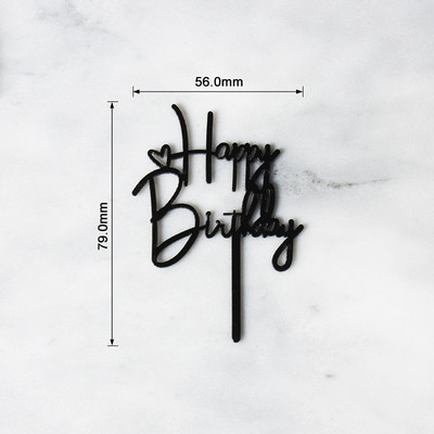 PAKEND 10 TK Mini palju õnne sünnipäevaks akrüülist tordikattega sünnipäevatordikaunistus 4 värvivalikut