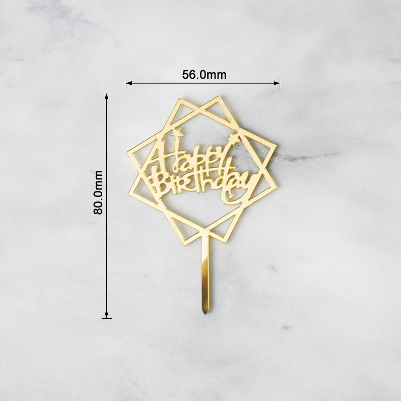 PAKEND 10 TK Mini palju õnne sünnipäevaks akrüülist tordikattega sünnipäevatordikaunistus 4 värvivalikut