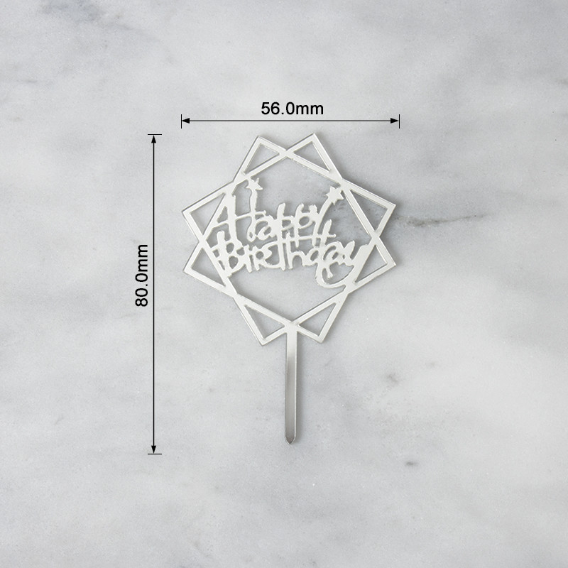 PAKEND 10 TK Mini palju õnne sünnipäevaks akrüülist tordikattega sünnipäevatordikaunistus 4 värvivalikut