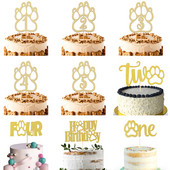 Uus lemmikloomakoera sünnipäevatort It`s My Barkday Bone Paw Print Isetehtud tordipealsed 1-aastasele koerale Sünnipäevapeo tordikaunistus