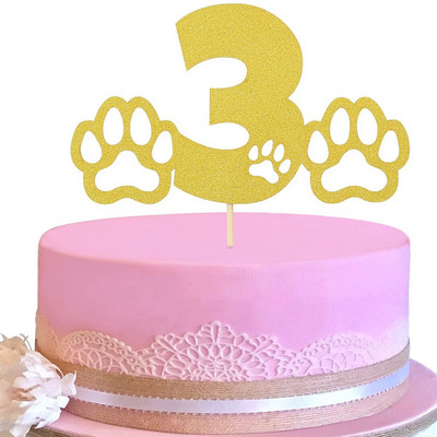 Uus lemmikloomakoera sünnipäevatort It`s My Barkday Bone Paw Print Isetehtud tordipealsed 1-aastasele koerale Sünnipäevapeo tordikaunistus