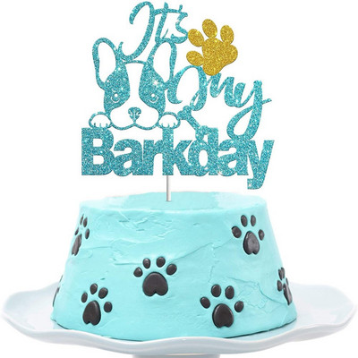 Uus lemmikloomakoera sünnipäevatort It`s My Barkday Bone Paw Print Isetehtud tordipealsed 1-aastasele koerale Sünnipäevapeo tordikaunistus