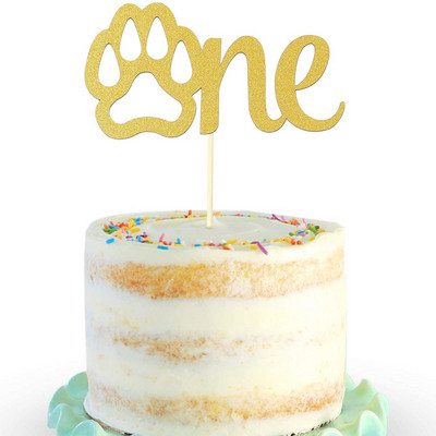 Uus lemmikloomakoera sünnipäevatort It`s My Barkday Bone Paw Print Isetehtud tordipealsed 1-aastasele koerale Sünnipäevapeo tordikaunistus