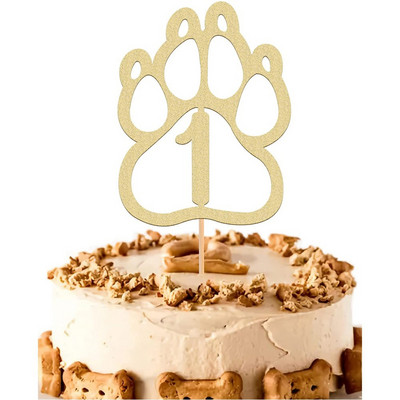 Uus lemmikloomakoera sünnipäevatort It`s My Barkday Bone Paw Print Isetehtud tordipealsed 1-aastasele koerale Sünnipäevapeo tordikaunistus