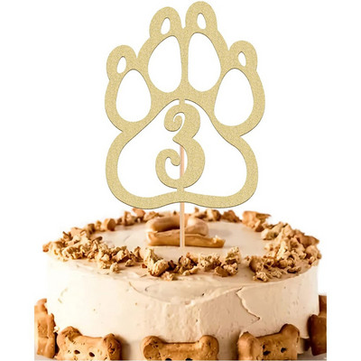Uus lemmikloomakoera sünnipäevatort It`s My Barkday Bone Paw Print Isetehtud tordipealsed 1-aastasele koerale Sünnipäevapeo tordikaunistus