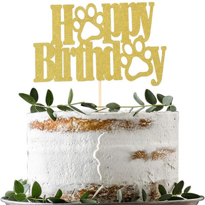 Uus lemmikloomakoera sünnipäevatort It`s My Barkday Bone Paw Print Isetehtud tordipealsed 1-aastasele koerale Sünnipäevapeo tordikaunistus