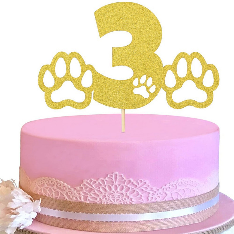 Uus lemmikloomakoera sünnipäevatort It`s My Barkday Bone Paw Print Isetehtud tordipealsed 1-aastasele koerale Sünnipäevapeo tordikaunistus