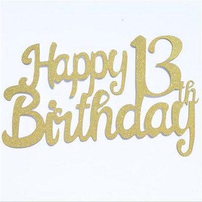 Νέο χαρτόνι Gold Number 18 40 50 13 16 21 10th Happy Brithday Cake Topper For Brithday Party Cake Decoration