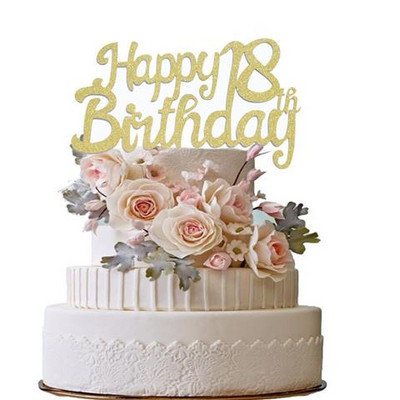 Νέο χαρτόνι Gold Number 18 40 50 13 16 21 10th Happy Brithday Cake Topper For Brithday Party Cake Decoration