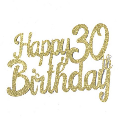 Νέο χαρτόνι Gold Number 18 40 50 13 16 21 10th Happy Brithday Cake Topper For Brithday Party Cake Decoration