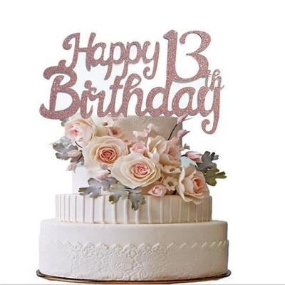Νέο χαρτόνι Gold Number 18 40 50 13 16 21 10th Happy Brithday Cake Topper For Brithday Party Cake Decoration