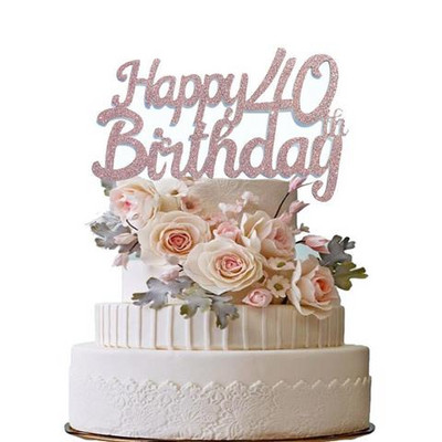 Νέο χαρτόνι Gold Number 18 40 50 13 16 21 10th Happy Brithday Cake Topper For Brithday Party Cake Decoration
