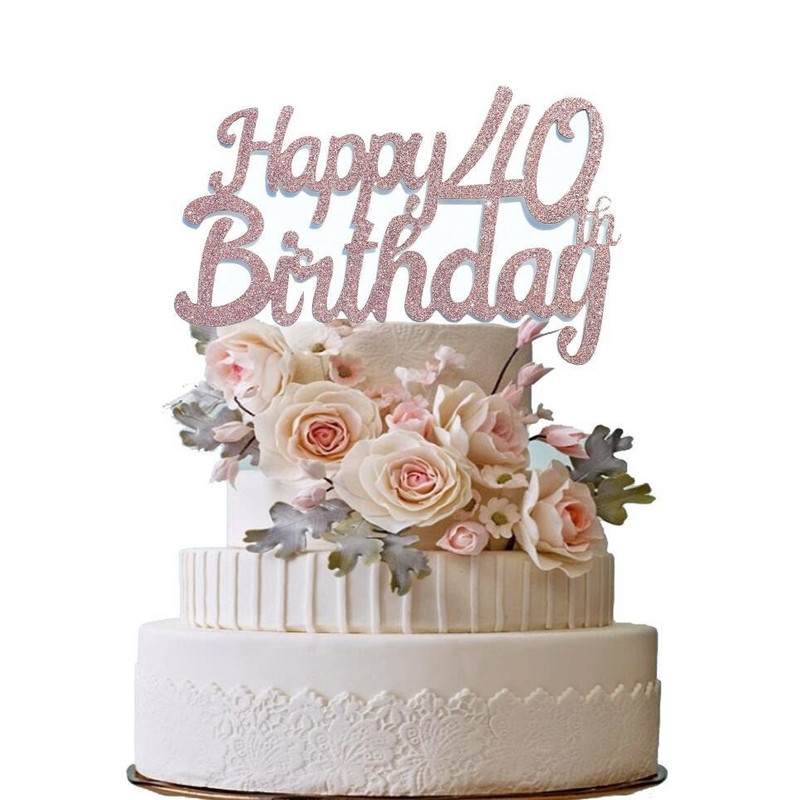Νέο χαρτόνι Gold Number 18 40 50 13 16 21 10th Happy Brithday Cake Topper For Brithday Party Cake Decoration