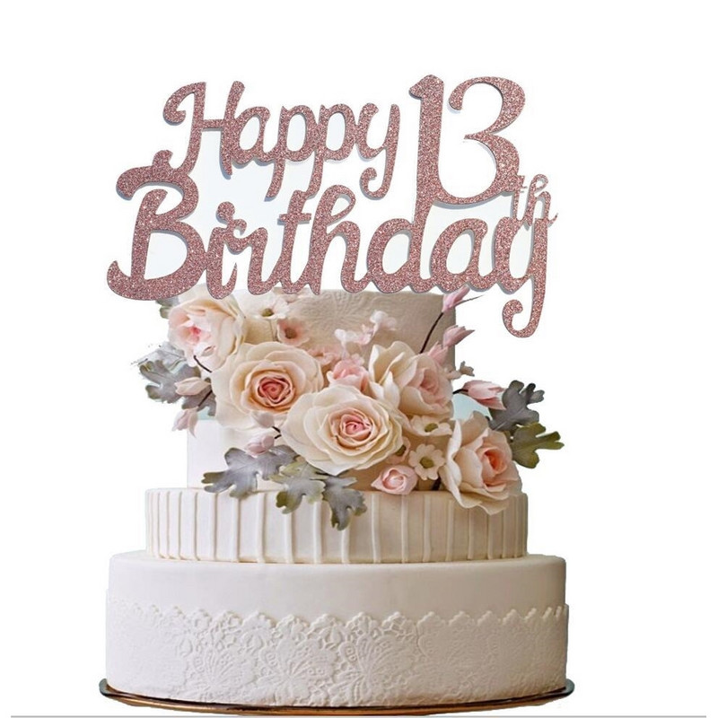 Νέο χαρτόνι Gold Number 18 40 50 13 16 21 10th Happy Brithday Cake Topper For Brithday Party Cake Decoration