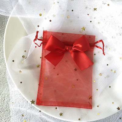 10 τμχ Τσάντα Organza Exquisite τσάντα πεταλούδας Τσάντες από νήμα κορδόνι Δίχτυ πουγκί Τσάντες συσκευασίας κοσμημάτων Δώρο γάμου