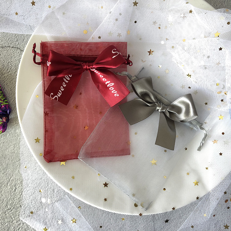 10 τμχ Τσάντα Organza Exquisite τσάντα πεταλούδας Τσάντες από νήμα κορδόνι Δίχτυ πουγκί Τσάντες συσκευασίας κοσμημάτων Δώρο γάμου