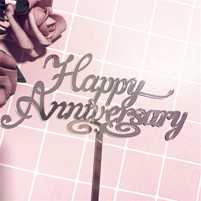 Noul Topper pentru tort pentru petrecere de aniversare, auriu, argintiu, acrilic, pentru cadou de decorare a tortului de Ziua Îndrăgostiților