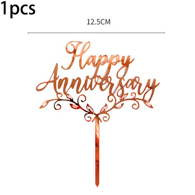 Noul Topper pentru tort pentru petrecere de aniversare, auriu, argintiu, acrilic, pentru cadou de decorare a tortului de Ziua Îndrăgostiților