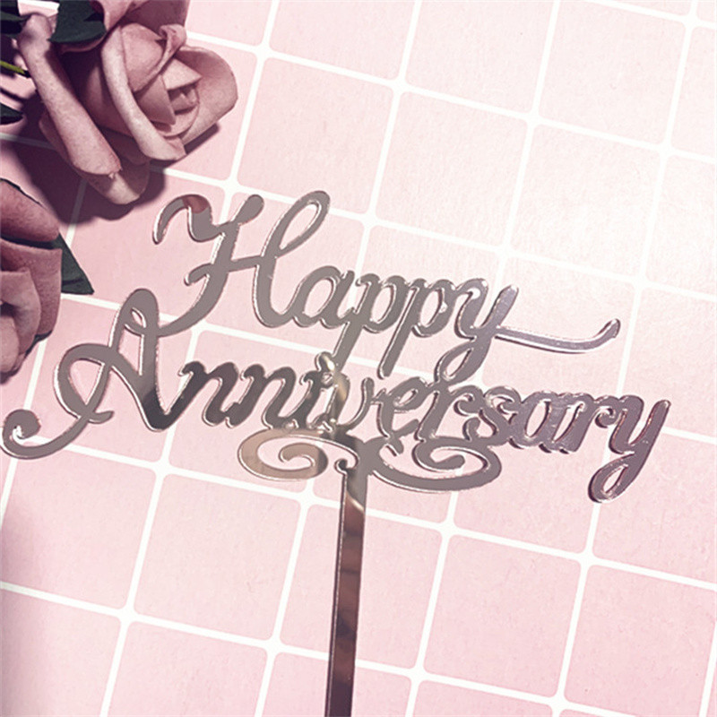 Noul Topper pentru tort pentru petrecere de aniversare, auriu, argintiu, acrilic, pentru cadou de decorare a tortului de Ziua Îndrăgostiților