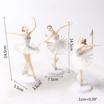 Hot Ballet Girls Cake Topper Dancing Girl Doll Decor Wedding Birthday Cake Decor Baby Girl 1st Favor Happy Birthday Party Decor