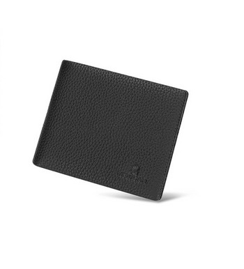 Мъжки портфейл от еко кожа с надпис в черен цвят