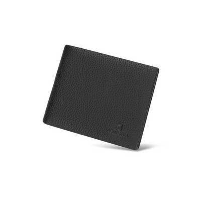 Ανδρικό πορτοφόλι από οικολογικό δέρμα με επιγραφή σε μαύρο χρώμα