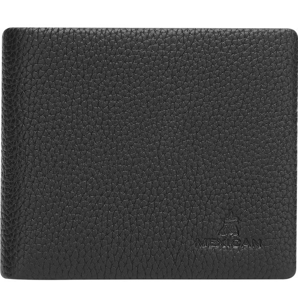 Ανδρικό πορτοφόλι από οικολογικό δέρμα με επιγραφή σε μαύρο χρώμα