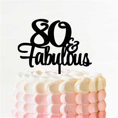 50 & Fabulous Cake Topper 35 40 45 55 60 70 80 90 Birthday Cake Topper Gold Glitter Picks Αξεσουάρ για πάρτι Επετειακή διακόσμηση