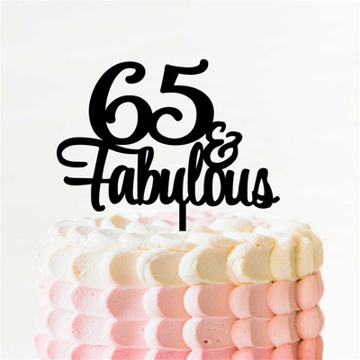 50 & Fabulous Cake Topper 35 40 45 55 60 70 80 90 Birthday Cake Topper Gold Glitter Picks Αξεσουάρ για πάρτι Επετειακή διακόσμηση