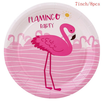 Topper pentru tort de aniversare cu flamingo din Hawaii Glod acrilic flamingo nucă de cocos pentru decorare pentru tort de vară, rechizite pentru petreceri de la mulți ani