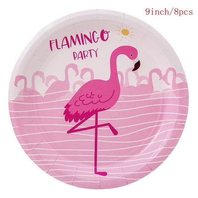 Topper pentru tort de aniversare cu flamingo din Hawaii Glod acrilic flamingo nucă de cocos pentru decorare pentru tort de vară, rechizite pentru petreceri de la mulți ani