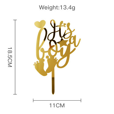 Νέο Baby Happy Birthday Cake Topper Χρυσό ασημί ακρυλικό Παιδικό πάρτι γενεθλίων για τούρτα για στολισμό επιδόρπιο Baby Shower Cake