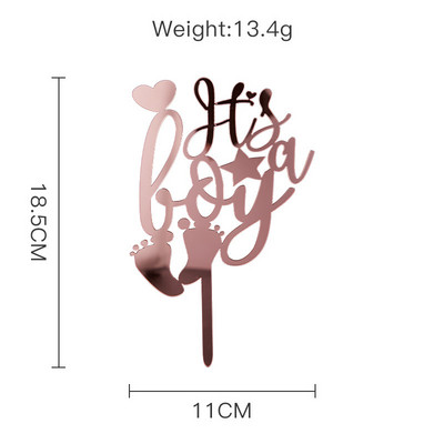 Νέο Baby Happy Birthday Cake Topper Χρυσό ασημί ακρυλικό Παιδικό πάρτι γενεθλίων για τούρτα για στολισμό επιδόρπιο Baby Shower Cake