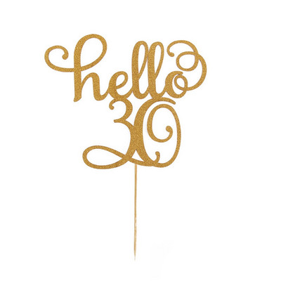 1PC Topper pentru tort de aniversare cu sclipici auriu Toppers pentru cupcake Articole pentru decorare tort pentru petrecere de nuntă Bună ziua 30 21 40 50 60 Cadou de ziua de naștere