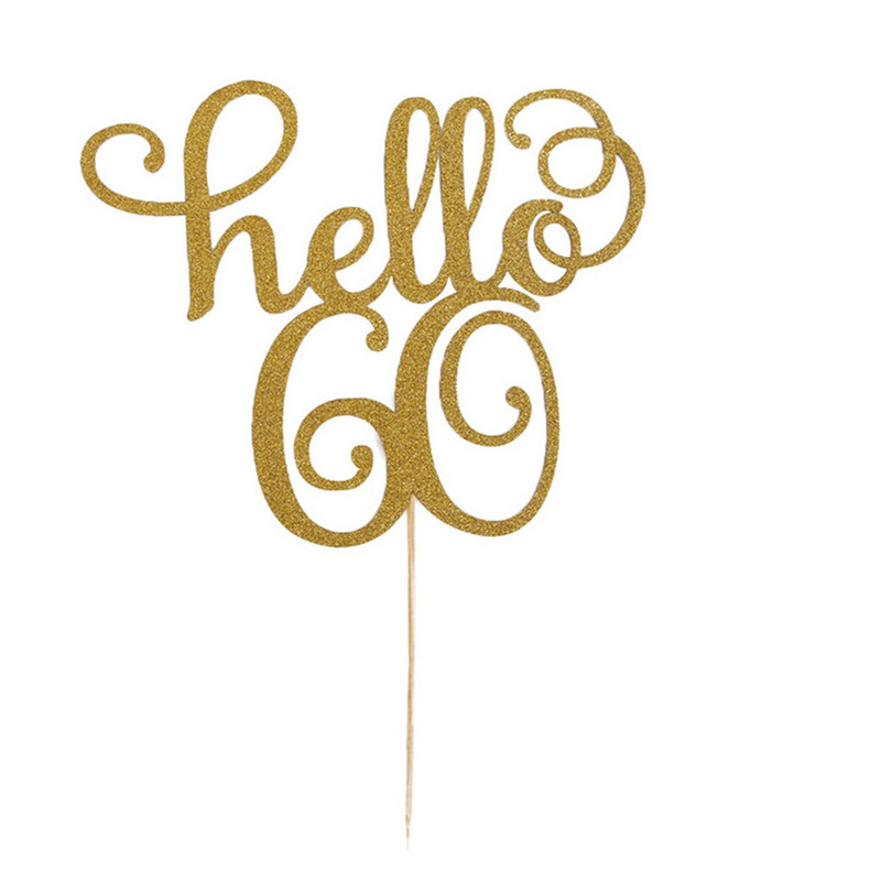 1PC Topper pentru tort de aniversare cu sclipici auriu Toppers pentru cupcake Articole pentru decorare tort pentru petrecere de nuntă Bună ziua 30 21 40 50 60 Cadou de ziua de naștere