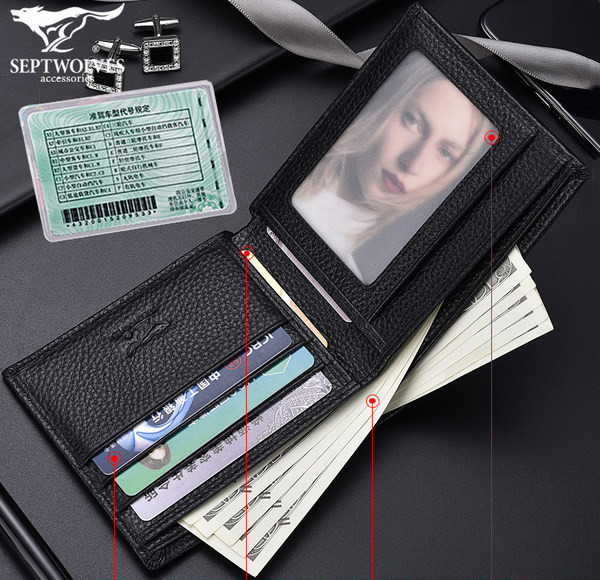 Portofel barbatesc din piele model nou cu compartiment pentru carduri