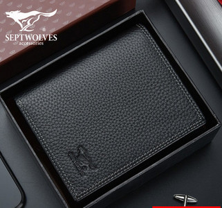 Musta värvi ökonahast meeste rahakott