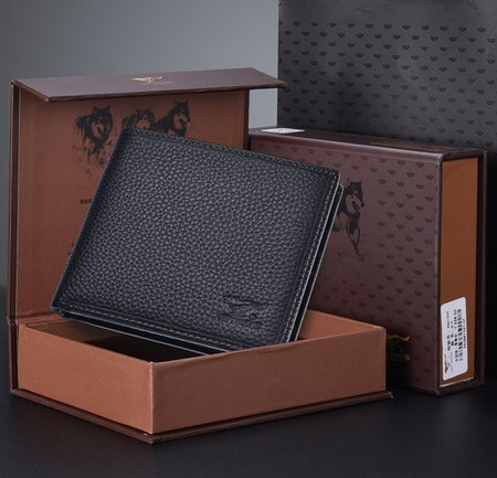 Musta värvi ökonahast meeste rahakott