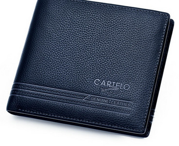 Portofel din piele cu inscriptie