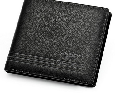 Portofel din piele cu inscriptie