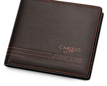 Portofel din piele cu inscriptie