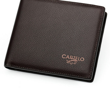 Portofel din piele cu inscriptie