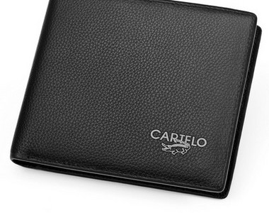 Portofel din piele cu inscriptie